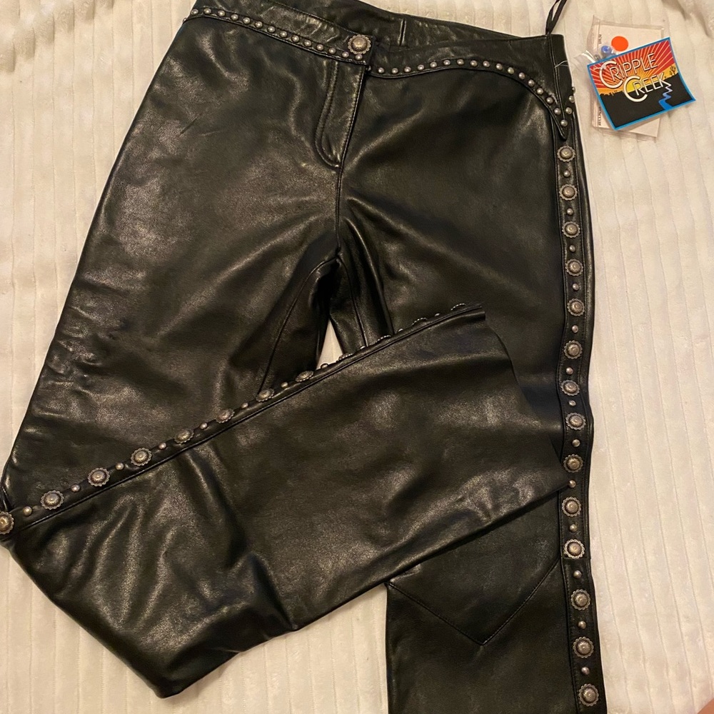 Vintage southwestern leather pants